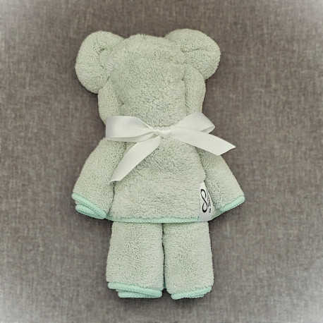 Medvídek z ručníku - světle zelený