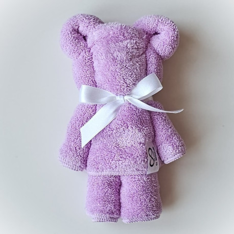 Medvídek z ručníku - fialový