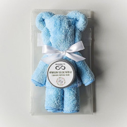 Modrý medvídek z ručníku