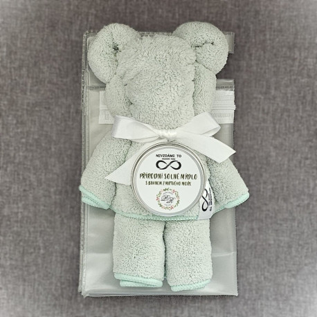 Cestovní sada - světle zelený medvídek