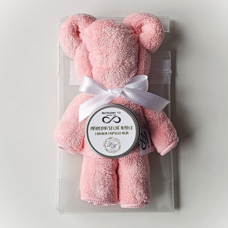 Cestovní sada medvídek - lososová